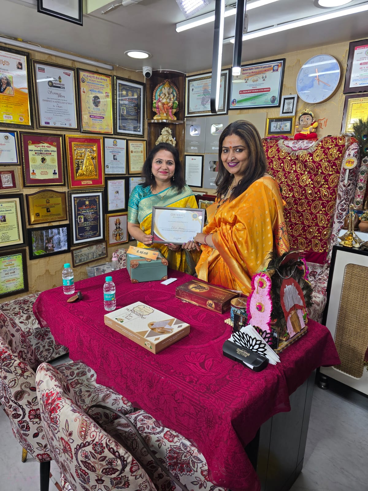 Ekta Arora receiving her Tarot certification